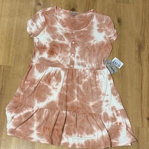 J for Justify Peach and White Tie-Dye Midi Dress